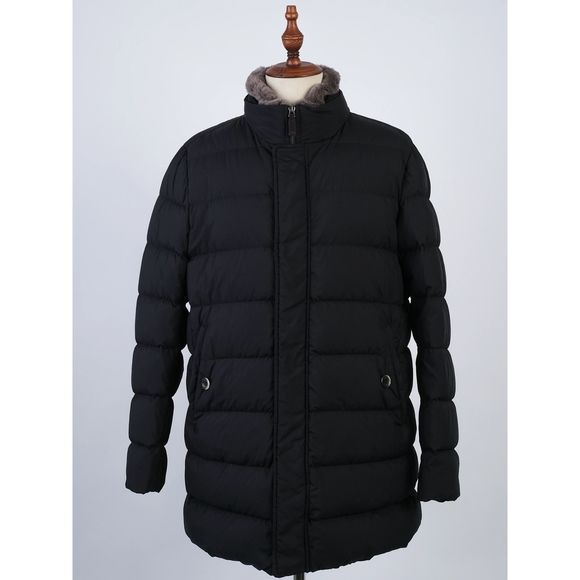 Herno Other - Excellent Herno Blue Padded Winter Coat with Fur Trim Size L